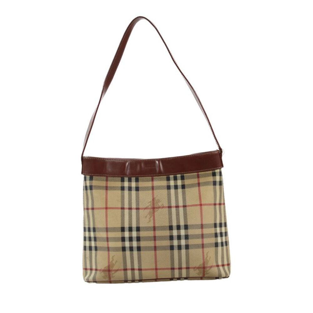 Burberry London Womens Haymarket Check Shoulder Handbag Beige